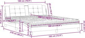 vidaXL Łóżko z materacem, białe, 180x200 cm, sztuczna skóra 11