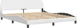 vidaXL Łóżko z materacem, białe, 180x200 cm, sztuczna skóra 4