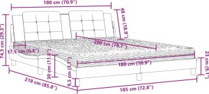 vidaXL Łóżko z materacem, czarne, 180x200 cm, sztuczna skóra 11