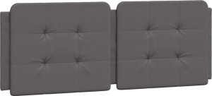 vidaXL Łóżko z materacem, szare, 140x190 cm, sztuczna skóra 5