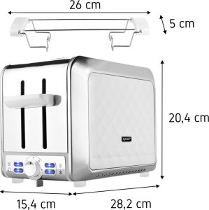 Toster Yoer TOSTER Opiekacz do chleba RUSZT NA BUŁKI Biały TOSTY Grzanki 925W SANDWICH - Diamond T01W 12