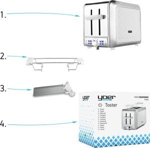Toster Yoer TOSTER Opiekacz do chleba RUSZT NA BUŁKI Biały TOSTY Grzanki 925W SANDWICH - Diamond T01W 13