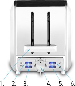 Toster Yoer TOSTER Opiekacz do chleba RUSZT NA BUŁKI Biały TOSTY Grzanki 925W SANDWICH - Diamond T01W 4