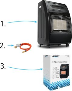 Yoer Elektryczny PIECYK GAZOWY Czarny 4200W ZAPALNIK PIEZOELEKTRYCZNY - Gasso GH01BK 14