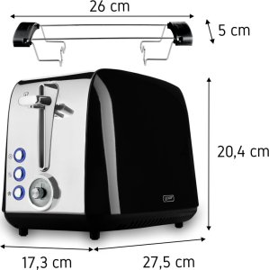 Toster Yoer TOSTER Opiekacz do chleba RUSZT NA BUŁKI Czarny TOSTY Grzanki 925W SANDWICH - Crystal T02BK 12
