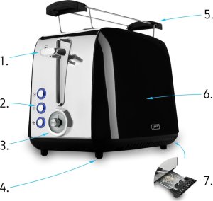 Toster Yoer TOSTER Opiekacz do chleba RUSZT NA BUŁKI Czarny TOSTY Grzanki 925W SANDWICH - Crystal T02BK 3