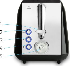 Toster Yoer TOSTER Opiekacz do chleba RUSZT NA BUŁKI Czarny TOSTY Grzanki 925W SANDWICH - Crystal T02BK 4