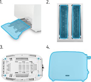 Toster Yoer TOSTER Opiekacz do chleba RUSZT NA BUŁKI Biały TOSTY Grzanki 925W SANDWICH - Crystal T02W 11
