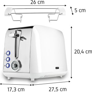 Toster Yoer TOSTER Opiekacz do chleba RUSZT NA BUŁKI Biały TOSTY Grzanki 925W SANDWICH - Crystal T02W 12