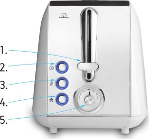 Toster Yoer TOSTER Opiekacz do chleba RUSZT NA BUŁKI Biały TOSTY Grzanki 925W SANDWICH - Crystal T02W 4