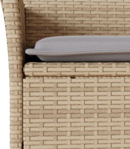 vidaXL 3-cz. zestaw bistro z poduszkami, beżowy, polirattan i szkło 5