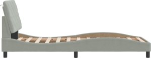 vidaXL Rama łóżka z oświetleniem LED, jasnoszara, 90x190 cm, aksamitna 7