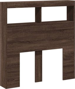 vidaXL Zagłówek z półkami i LED, brązowy dąb, 100x17x102 cm 3