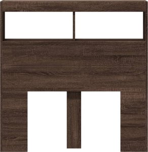 vidaXL Zagłówek z półkami i LED, brązowy dąb, 100x17x102 cm 6