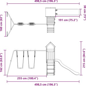 vidaXL Plac zabaw do ogrodu, impregnowane drewno sosnowe 12
