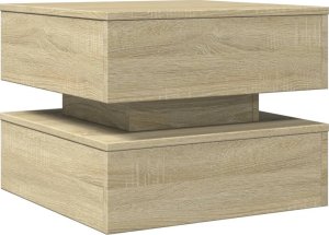 vidaXL Stolik kawowy z podświetleniem LED, dąb sonoma, 50x50x40 cm 3