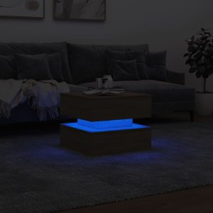 vidaXL Stolik kawowy z podświetleniem LED, dąb sonoma, 50x50x40 cm 5