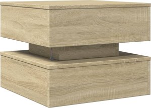 vidaXL Stolik kawowy z podświetleniem LED, dąb sonoma, 50x50x40 cm 9