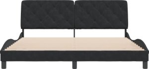 vidaXL Rama łóżka z zagłówkiem, czarna, 180x200 cm, aksamitna 4