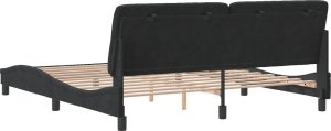 vidaXL Rama łóżka z zagłówkiem, czarna, 180x200 cm, aksamitna 6