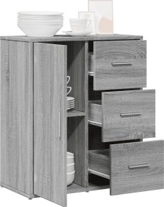 vidaXL Szafka, szary dąb sonoma, 60x31x70 cm, materiał drewnopochodny 4