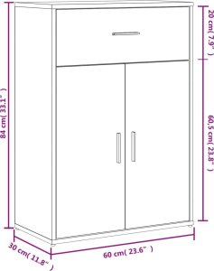vidaXL Szafka, szarość betonu, 60x30x84 cm 10