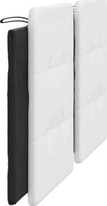 vidaXL Poduszka na wezgłowie, biało-czarna, 180 cm, sztuczna skóra 5