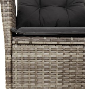 vidaXL 7-cz. zestaw mebli ogrodowych z poduszkami, szary, rattan PE 6