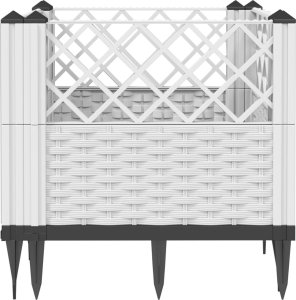 vidaXL Donica ogrodowa na kołkach, biała, 43,5x43,5x43,5 cm, PP 4