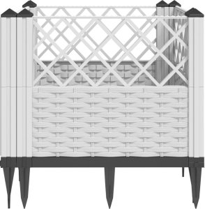 vidaXL Donica ogrodowa na kołkach, biała, 43,5x43,5x43,5 cm, PP 5
