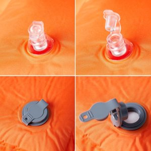 vidaXL Materac samopompujący z poduszką, 1-osobowy, pomarańczowy 4