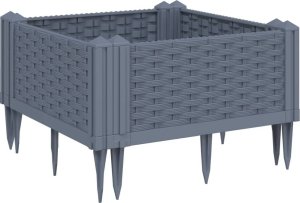 vidaXL Donica ogrodowa na kołkach, szara, 42,5x42,5x28,5 cm, PP 2