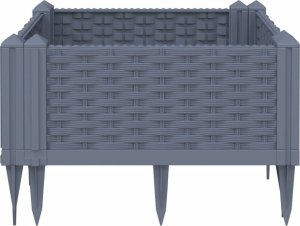 vidaXL Donica ogrodowa na kołkach, szara, 42,5x42,5x28,5 cm, PP 4