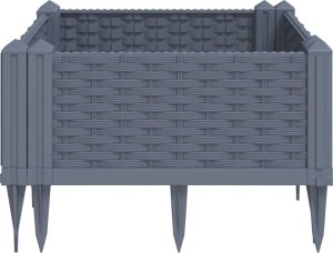 vidaXL Donica ogrodowa na kołkach, szara, 42,5x42,5x28,5 cm, PP 5