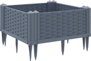 vidaXL Donica ogrodowa na kołkach, szara, 42,5x42,5x28,5 cm, PP 6