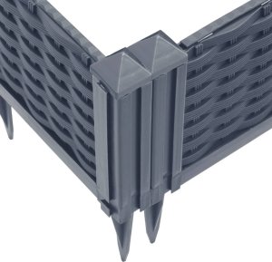 vidaXL Donica ogrodowa na kołkach, szara, 42,5x42,5x28,5 cm, PP 7