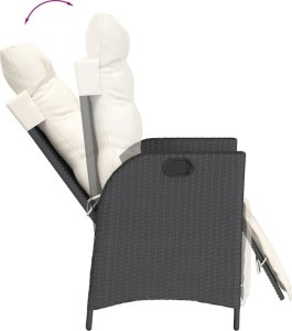 vidaXL 3-cz. zestaw mebli ogrodowych z poduszkami, czarny, rattan PE 5