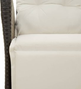 vidaXL 3-cz. zestaw mebli ogrodowych z poduszkami, czarny, rattan PE 6