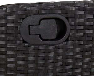vidaXL 3-cz. zestaw mebli ogrodowych z poduszkami, czarny, rattan PE 7