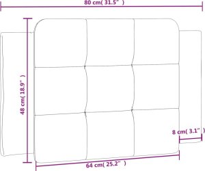 vidaXL Poduszka na wezgłowie, szara, 80 cm, sztuczna skóra 9