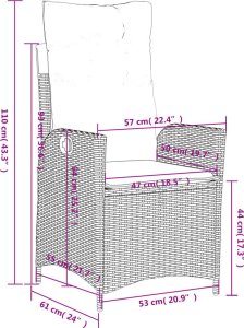 vidaXL 4-cz. zestaw mebli ogrodowych z poduszkami, beżowy, polirattan 11