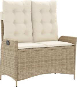 vidaXL 4-cz. zestaw mebli ogrodowych z poduszkami, beżowy, polirattan 4