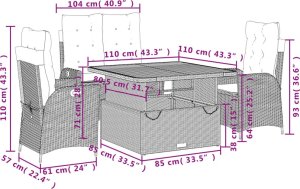 vidaXL 4-cz. zestaw mebli ogrodowych z poduszkami, beżowy, polirattan 9