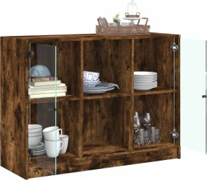 vidaXL Szafka, przydymiony dąb, 102x37x75,5cm 4