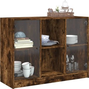 vidaXL Szafka, przydymiony dąb, 102x37x75,5cm 5