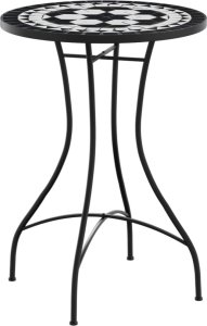 vidaXL Mozaikowy stolik bistro, czarno-biały, 50x70 cm, ceramiczny 2