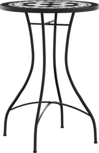 vidaXL Mozaikowy stolik bistro, czarno-biały, 50x70 cm, ceramiczny 4