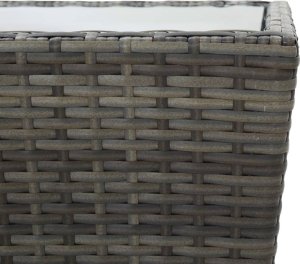 vidaXL 3-cz. zestaw bistro z poduszkami, szary, polirattan i szkło 6