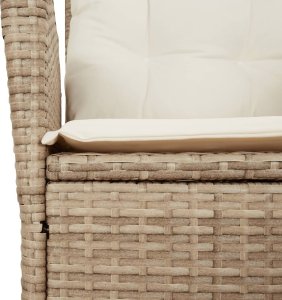 vidaXL 9-cz. zestaw mebli ogrodowych z poduszkami, beżowy, polirattan 6