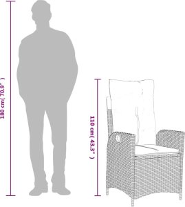 vidaXL 9-cz. zestaw mebli ogrodowych z poduszkami, beżowy, polirattan 10